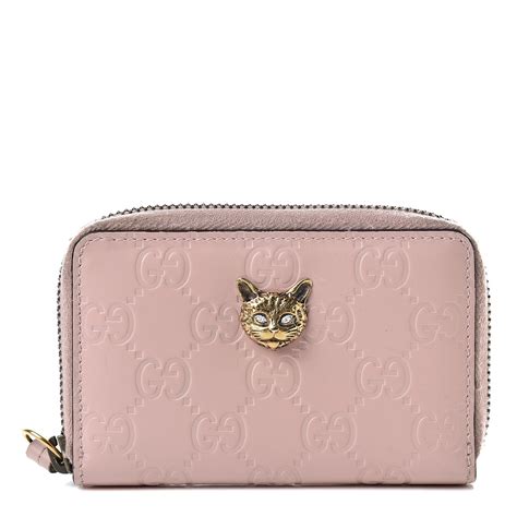 Gucci Signature card case with cat 